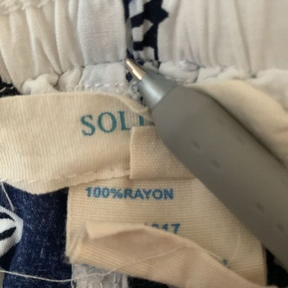 Solitaire Navy White Swimwear Open Sides Rayon Pants Joggers Size L - Picture 10 of 10